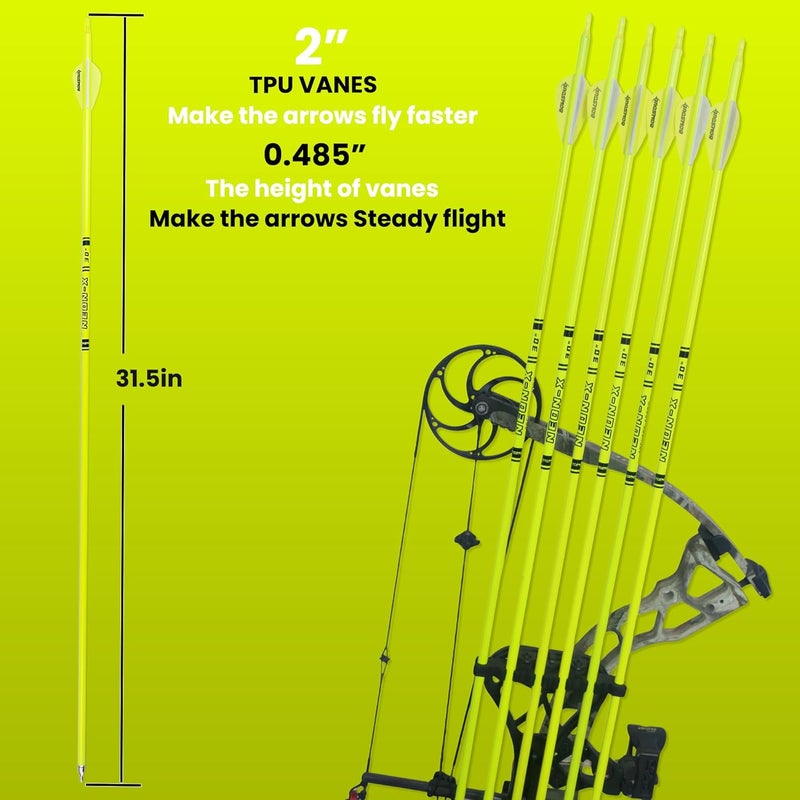 BOWSOUL Carbon Arrow Archery 30inch Bright Colors Hunting Target Practice Arrows for Compound & Recurve Bow Spine 500 with Removable Tips (Pack of 12) - Image 3
